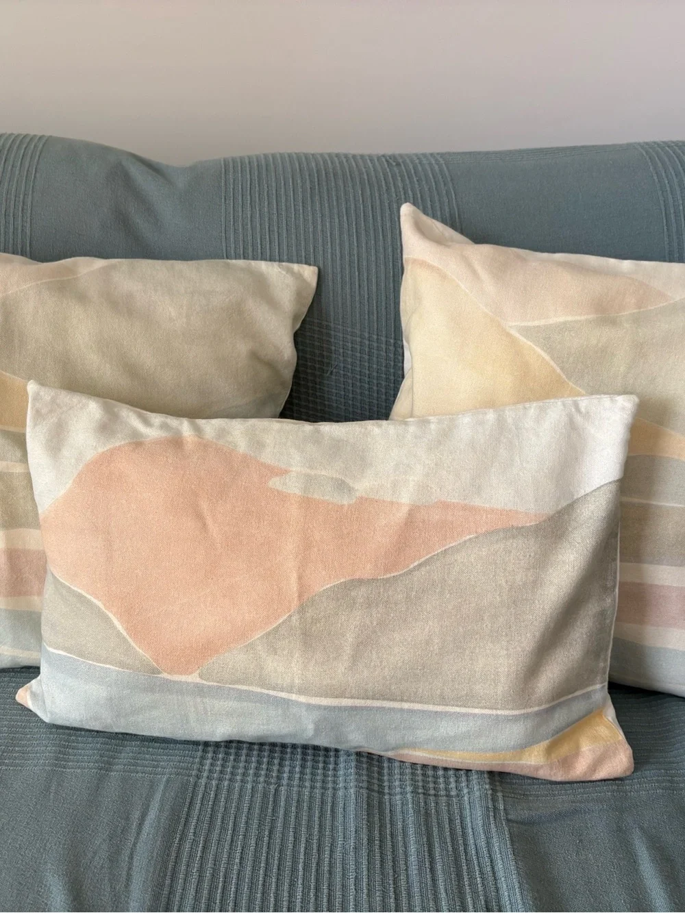 Zara Home Abstract Wave Pillow Covers set  in Light Blue, Beige, pink, Cream